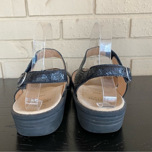 GANTER COMFORT BLACK LEATHER CORK SANDAL WOMEN'S EU 40 W $245 MADE IN BOSNIA - Picture 4 of 7